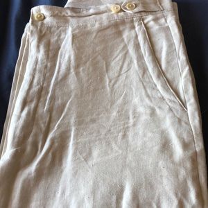 Khaki linen pants